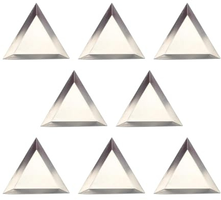perfk 8 vassoi per smistamento di perline triangolari in alluminio, vassoi per piatti di stoccaggio per smistamento di perline, vassoi per nail art con