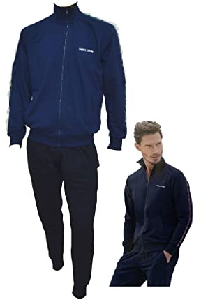 Enrico Coveri Tuta Uomo Estiva in Cotone - Completa Adatta alle 4 Stagioni, Sportiva (1036 Jeans, L)
