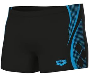ARENA Herren Mens Short Graphic Swim Trunks, Black-Turquoise, 6 EU