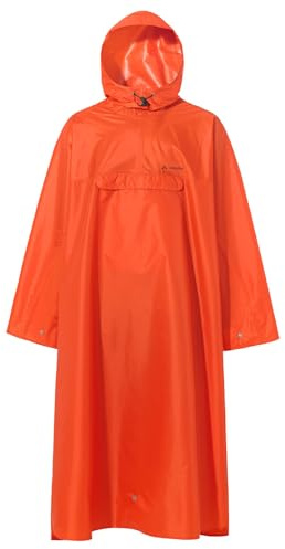 VAUDE Hiking Backpack Poncho II, wasserdicht und atmungsaktiv, kann über Rucksack gezogen werden, orange, L-XL