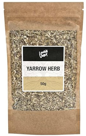 Lowhill Valley Yarrow Herb - Cut and Dried Achillea Millefolium - Loose-Leaf Herbal Tea for Digestive Wellness & Immune Support - Natural Remedy for Respiratory Function & Wound Repair - 50g