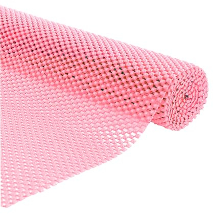 Aibulo 150cm x 30cm Non-Slip Mat Pink | Multipurpose Anti-Slip Rug Gripper | Rug Underlay for Hardwood Floors, Drawers, Shelves, and Cars | Washable and Easy to Cut