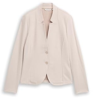 TOM TAILOR Blazer para Mujer, 38330 - Soft Taupe Melange, M