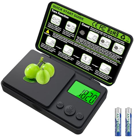 Taschenwaage, 1000 x 0.01g Digitale Taschenwaage, 7 Einheiten Präzisions Mini Küchenwaage, kleine Digitalwaage Feinwaage Goldwaage Münzwaage, Multifunktion für Schmuck, Küche, Kräuter, Tee, Kaffee