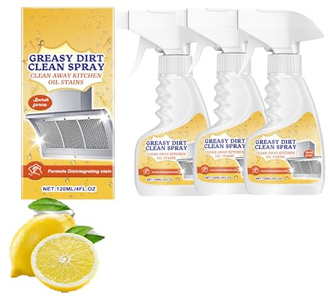 Spray detergente multisuperficie per piani cottura - Sgrassatore ad alta resistenza per piani cottura in vetroceramica e a induzione, detergente per lavelli in acciaio inossidabile (3 bottiglie)