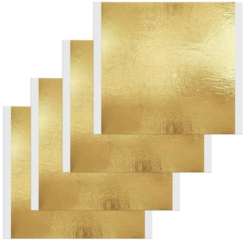 LUMOOM 100 fogli di imitazione foglia d'oro, carta dorata per fai da te, per nail art, progetti artistici, nail art, decorazione per mobili (14 x 14 cm)