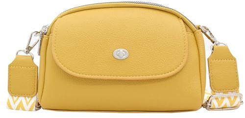 TeeYee Phone Purse Shoulder Handbag Crossbody Bags PU leather Pocketbook for Shopping Travel yellow