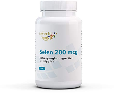 vitaworld Selen 200mcg, 200 µg Selen pro Kapsel, Vegan,100 Kapseln