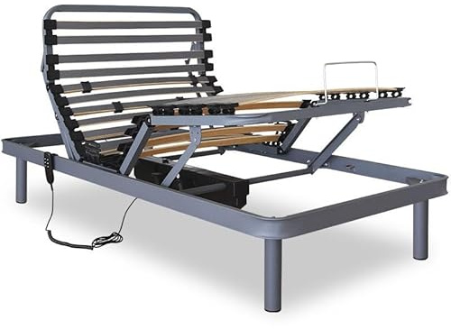 Ventadecolchones - Cama Articulada Reforzada con Motor eléctrico 105 x 190 cm Mando inalámbrico - Incluye Subida y Montaje