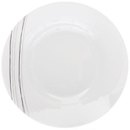 Secret de Gourmet - Lot de 6 Assiettes Creuse Lignes 20cm Blanc