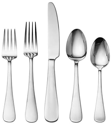 Gourmet Basics By Mikasa Symmetry 20-Piece 18/0 Stainless Steel Flatware Set, Service For 4