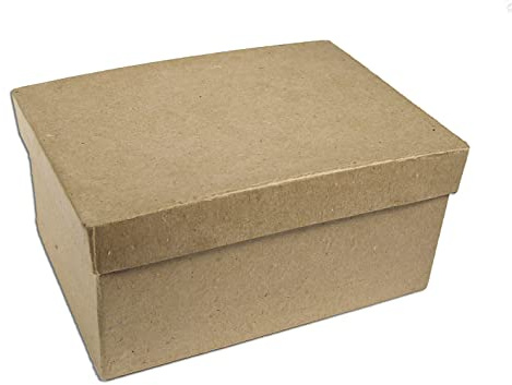 INNSPIRO Caja papel maché rectangular 10x8x5cm., manualidades, actividades creativas y regalos, para personalizar y decorar.