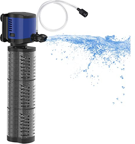 TARARIUM Aquarium Filter Powerful 700GPH for 100-400 Gallon Large Fish Tank Small Pond Fountain, Wave-Maker Submersible Water Pump Turtle Tank Filter for Saltwater & Freshwater System