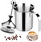 Espumador de Leche Manual de Acero Inoxidable, 400ml Espumadoras de Leche Manual, Espuma de Doble Malla, Batidoras Leche Manuales, para Espuma de Leche Capuchino O Expreso Macchiato