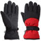 Pesaat Handschuhe Kinder Winter Wasserdicht Skihandschuhe Mädchen rutschfeste Winddichte Warme Fingerhandschuhe Jungen Fausthandschuhe(Rot Schwarz, 7-11Jahren)