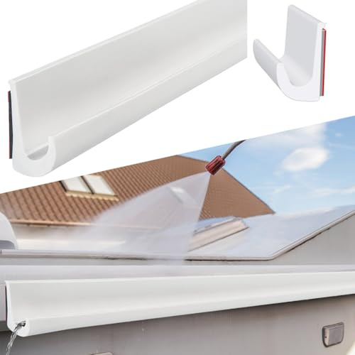 RV-Regenrinne, Regenrinne selbstklebend, J-förmige RV-Regenrinne für Wohnmobil-Regenrinne, TPE-Regenrinnen, Dach-Regenableitungsstreifen für LKW, Wohnmobil, Boot, Van, Tür, Auto (Weiß, 10M)