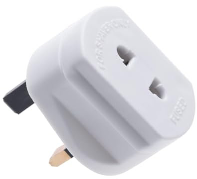 Toothbrush Adaptor Plug UK Charger Shaver Socket 2 Pin to 3 Pin Electric Converter Bathroom Two to Three Prong Charging Tooth Brush Razor Plugs Electrical Shaving (White)