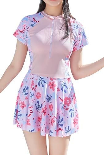 Happy Cherry Maillots de Bain pour Filles Protection Solaire Rashguard Robe de Bain pour Enfants Séchage Rapide 3XL