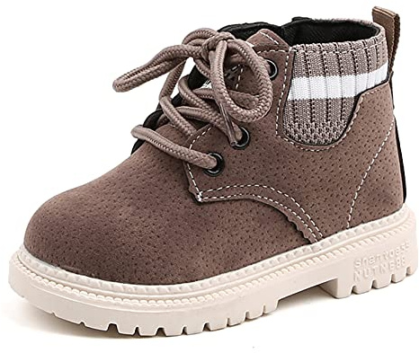 FEOYA Infant Baby Boys Girls Boots PU Leather Wedding Loafers Brogue Toddler Baptism Dress Shoes 6.5 Toddler