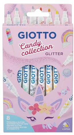 Giotto Glitter Candy Collection 8 pennarelli Colori Glitter Assortiti