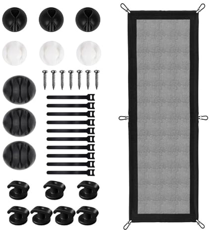 Heavy Duty Cable Management Mesh Home Office Cable Management Mesh Storage Holder Cable Management Net for Organized Desk
