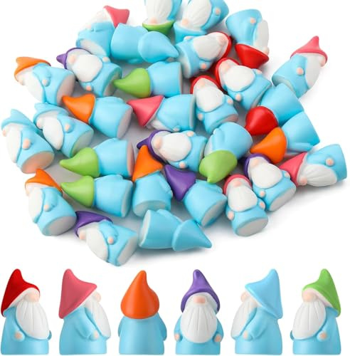PPGGOPP Mini Adornos Navideños de Resina, 24pcs Adornos en Miniatura de Navidad, Mini Figuras Navideñas, Figura de Navidad en Miniatura (Color B)