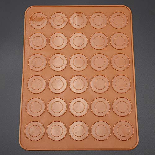 Naroote Tapete de Silicona para Macarrones, Herramienta Duradera Antiadherente para Hornear para Macarrones Perfectos -40 ℃ a 230 ℃ para Hornos y Refrigeradores, Chocolate, 11,6 X 8,5 Pulgadas, 1