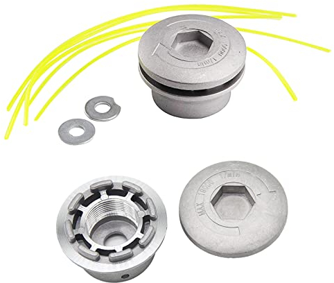 Osuter 2PCS Freischneider Zubehör Mähkopf Aluminium Motorsense Fadenkopf Trimmerkopf Rasentrimmer Kopf Robust Freischneider Fadenkopf für Benzin Motorsense Rasentrimmer