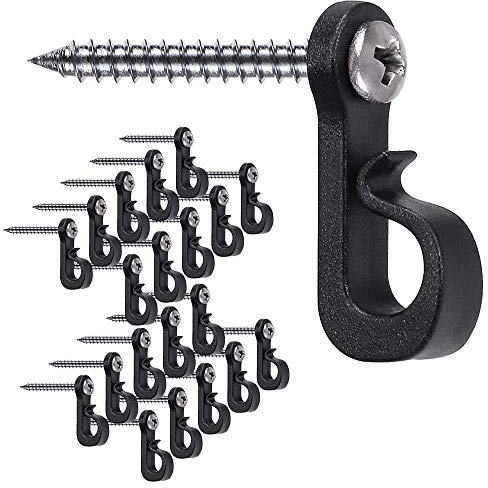 SELEWARE Q-Hanger, 20 Stück Weihnachtslichter Haken mit Kreuzschlitz-Schraube für Garage, Neujahr, Party, Outdoor einfach zu lösender Draht und LED-Lichterkette, robust