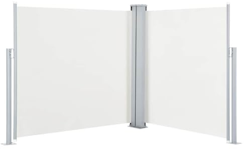 vidaXL Ausziehbare Seitenmarkise Cremeweiß 100 x 600 cm