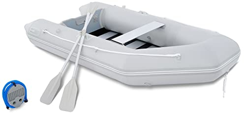 DARTMOOR Schlauchboot 4 Personen mit Aluboden Aufblasbares Boot für Erwachsene Kapazität 450kg Paddel Schlauchboot zum Angeln 300X150X42CM Paddelboot Gummiboot mit Rudern
