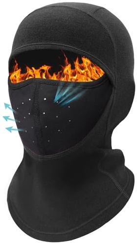 Kids Balaclava Ski Mask (with Breathable Holes) Windproof Winter Fleece Neck Face Warmer Boys Girls Black