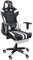 TRISENS Gaming Stuhl im Racing Design in Lederoptik Bürostuhl mit flexiblen Armlehnen ergonomischer Schreibtischstuhl, Nackenkissen und Fußstütze, Farbe:Schwarz/Weiß