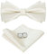 HOULIFE Fliege Herren Set - Verstellbare Fliege aus Satin Polyester Vorgebunden Fliege, einfarbige Einstecktuch, Manschettenknöpfe Set für Bräutigam Hochzeit formal mit Geschenkbox