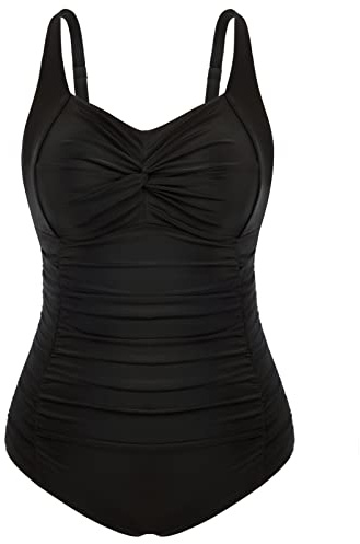 Hanna Nikole Women's Plus Size One Piece Swimsuit Tummy Control Swimwear Swimsuit V-Neck Ruched Monokinis
