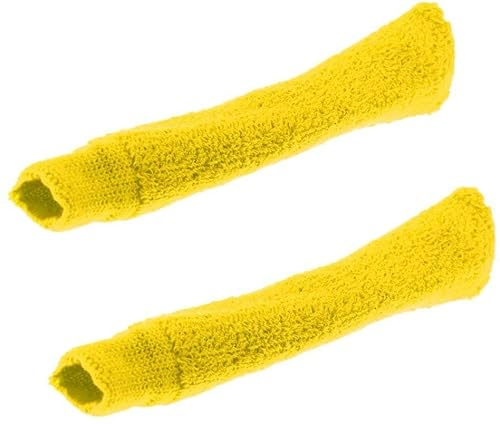 RAHBI 2PCS Badminton Tennis Raquette Poignée Grip Tape, Serviette Wrap Over Grip Cover, pour Tennis Badminton Squash Sports (Jaune)