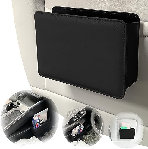 ViMOQi Car Bin, Nappa Leather Car Bins for Front and Back of Door, Foldable Trash Can for Console, Multipurpose Storage Box for Van