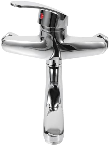 Housoutil Grifo De Bañera De Montaje En Pared Grifo Bañera De Lavabo De Utilidad Monomando De Doble Caño Del Lavabo De La Ducha Del Baño En La Pared Plato De Ducha