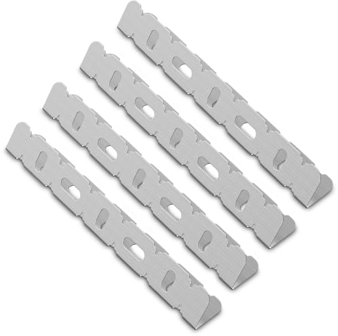 Riuog Soporte universal para brochetas de barbacoa, juego de 6 brochetas de acero inoxidable para 6 brochetas, herramienta de barbacoa al aire libre para parrilla, ahumador y horno, fácil de limpiar