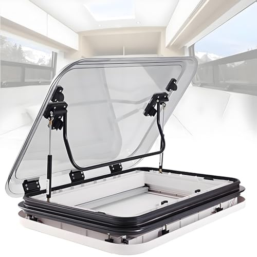 Botola per finestra da tetto per camper e roulotte con luce a LED, lucernario a LED per camper e roulotte con taglio da 500/700/800 x 500 mm, grande lucernario per camper e roulotte 31.5x19.7Inch