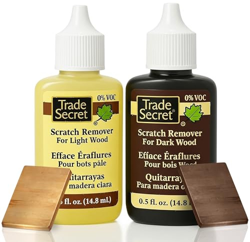 Trade Secret Scratch Remover Mini Pro Set (2x 0.5 oz), Restore & Conceal Small Scratches on Dark & Light Wood Furniture and Flooring – Coconut Oil-Based Formula