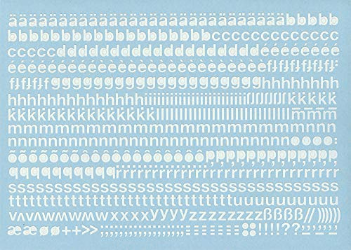 Selbstklebende Kleinbuchstaben Folie weiß, 7 mm, 1 Bogen Buchstaben, Folienbuchstaben