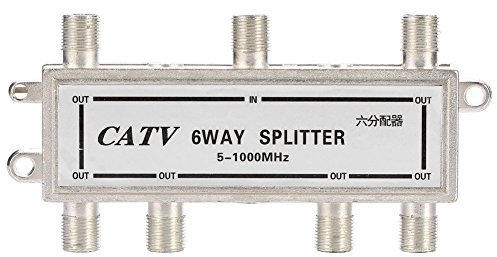 6 Way F-Type Coax Splitter TV Aerial Signal Freeview Satellite Cable Splitter Virgin Media