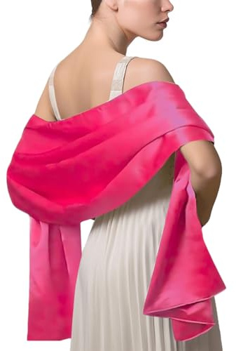 LumiSyne Mujer Satén Gasa Chal Mantón Sedoso Color Sólido Bufanda Pañuelo Ligero Estola Para Fiesta Vestido Boda Novia Dama De Honor Noche