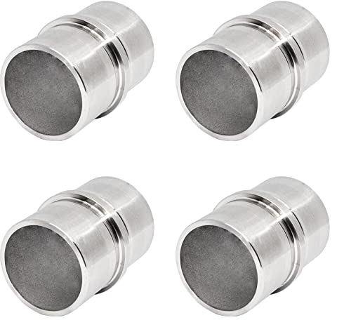 PRIOstahl Lot de 4 manchons de raccordement - Manchon de raccordement - Pour garde-corps - Diamètre : 42,4 mm - Tube rond - Pour construction de balustrade, main courante, escalier, tubes - En acier