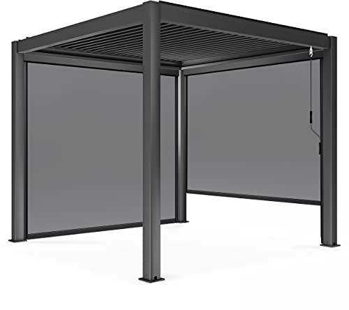 Oviala Bioklimatische Pergola, freistehend, 3 x 3 m und 2 Jalousien, 2,66 x 2,34 m