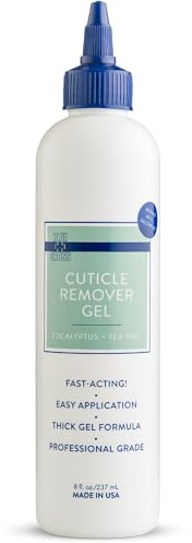 Blue Cross Cuticle Remover Liquid Gel, Cuticle Softener for Nails, Hydrating, Moisturizing, Professional Nail Care for Brittle Hang Nails, Dry Cuticles, Made in USA, 8oz, Eucalyptus/Tea Tree
