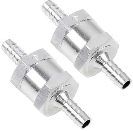 2 Stück Rückschlagventil, Rücklaufventil, Rückschlagventil Schlauch, Aluminium Ventil Rückschlagventil, Kraftstoff Rückschlagventil, Für Benzin Wasser Chrom Auto Auto Niederdrucksystem (8mm)