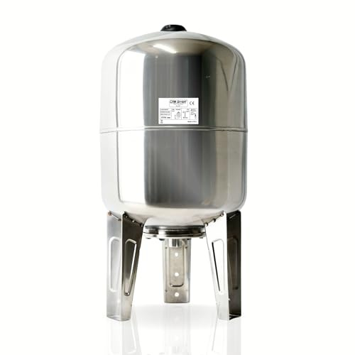 CHM GmbH® Druckkessel Membrankessel vertikal 50 L Edelstahl max. 8 Bar, Ausdehnungsgefäß stehend