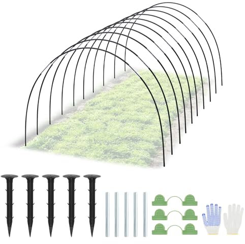 Lot de 60 tunnels de plantation - Arches pour parterre surélevé - Tunnel de plantation - Tunnel en film amovible pour parterre surélevé - Arches de serre - 6 mm - Enveloppées de plastique - Pneus de